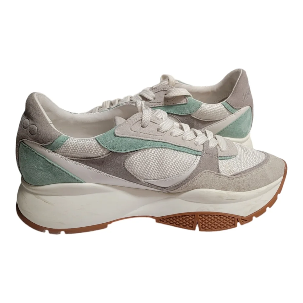 AUTHENTIC JIMMY CHOO Landon Low Top Sneakers Women's 37.5 / 7.5 - Picture 2 of 8